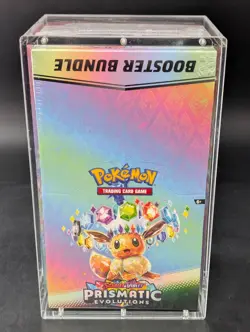 Pokemon SV8.5 Prismatic Evolutions Sealed Booster Bundle Display W/Acrylic Case - Image 1