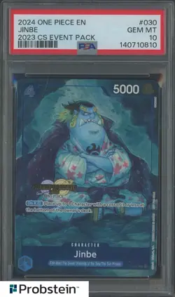 2024 One Piece EN CS Event Pack #030 Jinbe PSA 10 GEM MINT - Image 1