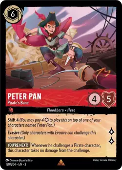 Disney Lorcana TCG - Into the Inklands - Peter Pan - Pirate's Bane 120/204 FOIL - Image 1