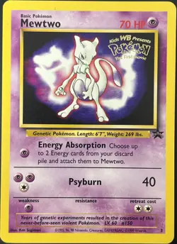 Mewtwo 3/53 Black Star Rare Promo WOTC Pokemon Card NM - Image 1