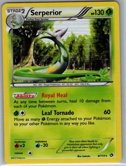 Serperior 8/113 Holo Legendary Treasures - Pokemon Card - NM - Image 1
