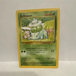 Pokemon Bulbasaur 40 HP 44/102 Base Set Basic Regular Common TCG Card - Image 1