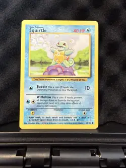 Pokemon Squirtle TCG Base Set Unlimited Common Card 63/102 - Image 1