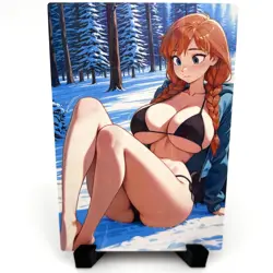 Frozen Anna Sexy Hot Anime Waifu Girl Doujin Lewd Goddess Story Holo Art Card - Image 1