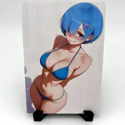 Re:Zero Rem Sexy Hot Bikini Anime Waifu Girl Doujin Lewd Goddess Story Art Card - Image 1