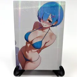 Re:Zero Rem Sexy Hot Bikini Anime Waifu Girl Doujin Lewd Goddess Story Art Card - Image 2