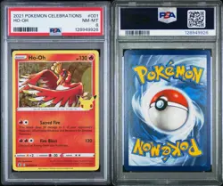 2021 Pokemon Celebrations 001/025 Ho-Oh PSA 8 Near Mint Holo Foil Rare Card TCG - Image 3