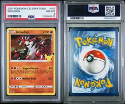 2021 Pokemon Celebrations 017/025 Groudon PSA 8 Near Mint Holo Foil Rare Card - Image 3