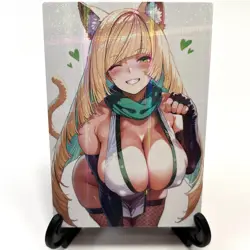 PokeGirl Lusamine Sexy Anime Waifu Cat Girl Doujin Lewd Goddess Story Art Card - Image 2