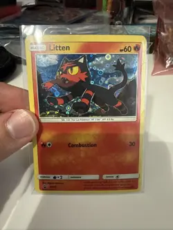 Pokemon Litten Holo Black Star Promo Card SM02 General Mills - Image 1