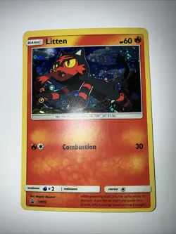 Pokemon Litten Holo Black Star Promo Card SM02 General Mills - Image 3