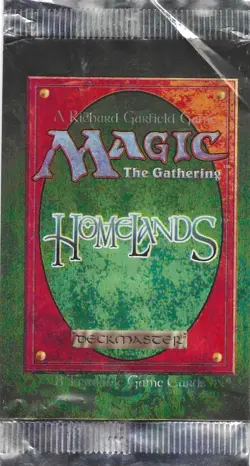 MTG: HOMELANDS empty Booster Pack wrapper, scuff marks; NO tears, NO CARDS, 1995 - Image 1