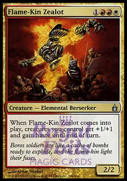 Flame-Kin Zealot 2x FOIL MTG RAV Ravnica Uncommon MINT red white - Image 1