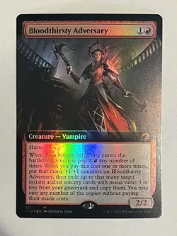 Bloodthirsty Adversary NM Extended Art Foil Midnight Hunt MTG - Image 1