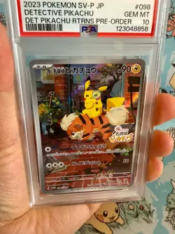 2023 POKEMON JPN SV-P PROMO #098 DETECTIVE PIKACHU PSA 10 - Image 4