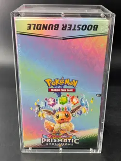 Pokemon SV8.5 Prismatic Evolutions Sealed Booster Bundle Display W/Acrylic Case - Image 1