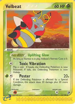 Volbeat 53/100 Uncommon Sandstorm Pokemon LP - Image 1