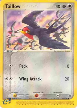 Taillow 72/109 Common Ruby & Sapphire Pokemon MP - Image 1