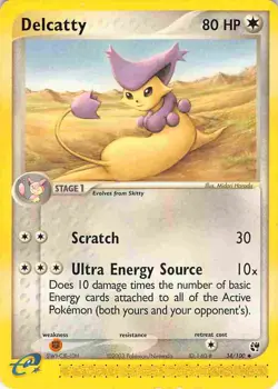 Delcatty 34/100 Uncommon Sandstorm Pokemon HP/DMG - Image 1