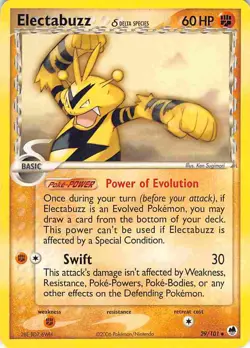 Electabuzz 29/101 Uncommon Dragon Frontiers Pokemon HP/DMG - Image 1