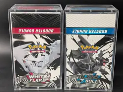 2x Pokemon Black Bolt White Flare Sealed Booster Bundle Display Case W/Acrylic - Image 1