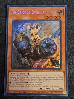Yugioh Tri-Brigade Springans Kitt BPRO-EN025 Secret Rare 1st Edition NM - Image 1