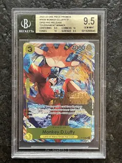 Monkey.D.Luffy (Pre-Release Tournament) (Winner) P-036 One Piece Promo BGS 9.5 - Image 1