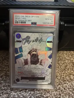 Namco One Piece CCG Gear Two Event OP11-080 Alt Art Foil Rare PSA 10 2025 - Image 1