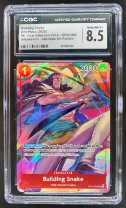 2025 ONE PIECE BUILDING SNAKE ALT ART OP09-008 CGC 8.5 A PT - Image 1