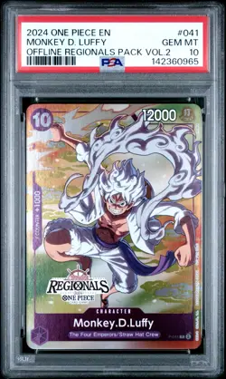 2024 ONE PIECE OFFLINE REGIONALS PACK 2024 VOL.2 #041 MONKEY D. LUFFY PSA 10 - Image 1