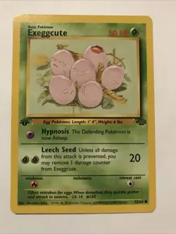 Pokemon TCG Exeggcute 52/64 Jungle 1st Edition Regular Common Wizards 1999 Card - Image 1