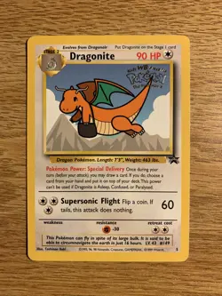 Pikachu and Dragonite Black Star Promo Cards - RARE 1st Movie Promo - NM/VG - Image 3