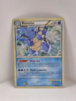 Pokemon TCG Blastoise 13/95 Cracked Ice HOLO BLEED ERROR Rare HGSS Card LP - Image 1