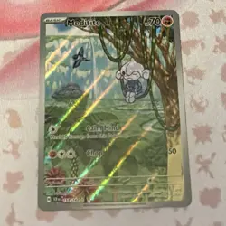 Pokemon TCG Meditite Stellar Crown Holo Illustration Rare Card 153/142 - Image 1