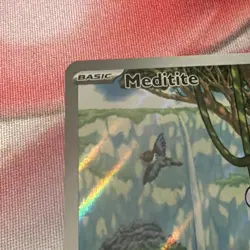 Pokemon TCG Meditite Stellar Crown Holo Illustration Rare Card 153/142 - Image 2