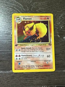 Pokemon TCG Flareon Jungle 1999 1st Edition Holo Card NM - Image 1