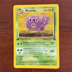 1st Edition Weezing 45/62 Uncommon Fossil Pokemon Card - Image 1
