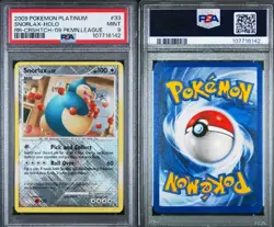 2009 Pokemon Platinum SNORLAX Pokemon League Crosshatch Holo PSA Graded Mint 9 - Image 1