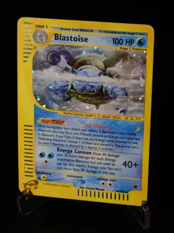 2002 WOTC PokeMon Trader Card Expedition Base Set Blastoise 4/165 Holo E-Reader - Image 1