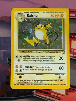Raichu 16/130 Holo Rare Base Set 2 Pokemon Holo HP - Image 1