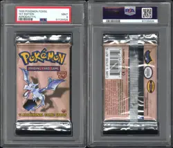 PSA 9 - 1999 WOTC Pokemon Fossil 1st Edition Aerodactyl Pack Mint! - Image 3
