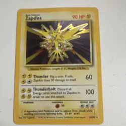 Zapdos Base Set Holo Rare 16/102 Pokemon TCG 1999 Wizards of the Coast English - Image 1