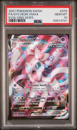 2021 POKEMON SWORD & SHIELD EVOLVING SKIES #075 FULL ART/SYLVEON VMAX PSA 10 - Image 1