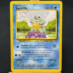 Squirtle - 63/102 - Base Set - Unlimited - Common - Pokemon - WOTC - Played - Image 1