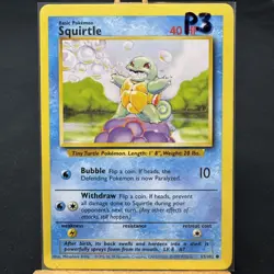 Squirtle - 63/102 - Base Set - Unlimited - Common - Pokemon - WOTC - Played - Image 3
