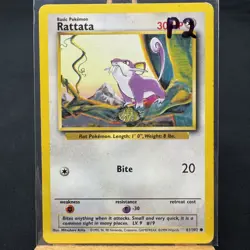 Rattata - 61/102 - Base Set - Unlimited - Common - Pokemon - WOTC - Played - Image 3