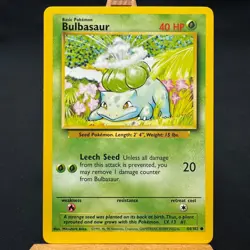 Bulbasaur - 44/102 - Base Set - Unlimited - Common - Pokemon - WOTC - Damaged - Image 1