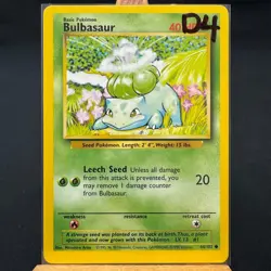Bulbasaur - 44/102 - Base Set - Unlimited - Common - Pokemon - WOTC - Damaged - Image 3