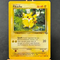 Pikachu - 60/64 - Jungle Set - Unlimited - Common - Pokemon - WOTC - Damaged - Image 1