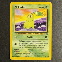 Chikorita - 53/111 - Neo Genesis - Unlimited - Common - Pokemon - Damaged - Image 1